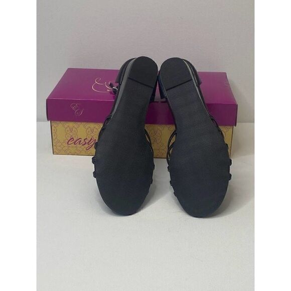 Easy Street Evening Dress Sandals Women's 8 Black Dance Flex Adjustable Strap - Picture 6 of 8